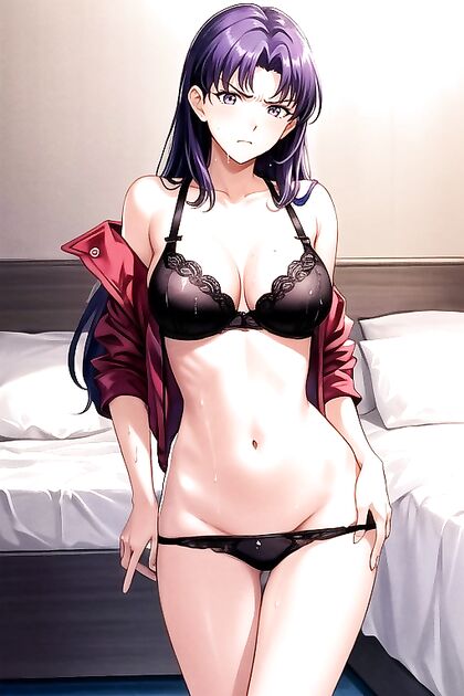 Skinny Girl 18+ Undresses in Bedroom for Steamy Hentai Picture