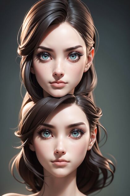 Contemplative Beauty withStraight Brown Hair and Perfect Features in Hentai AI Pleasure