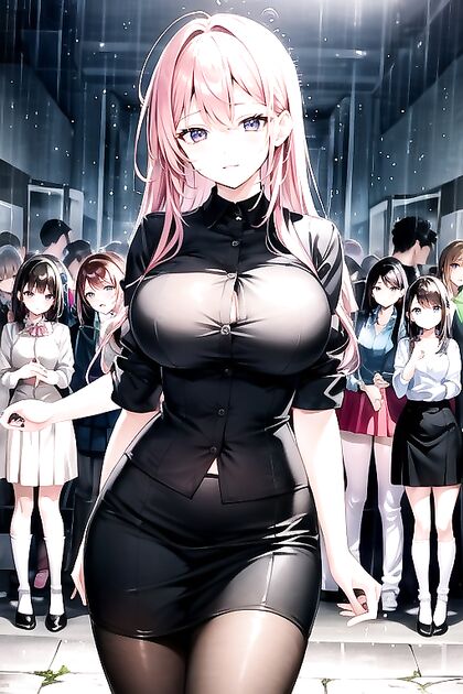 Rounded-Ass Teacher Soaks in  Hentai Rain pleasures