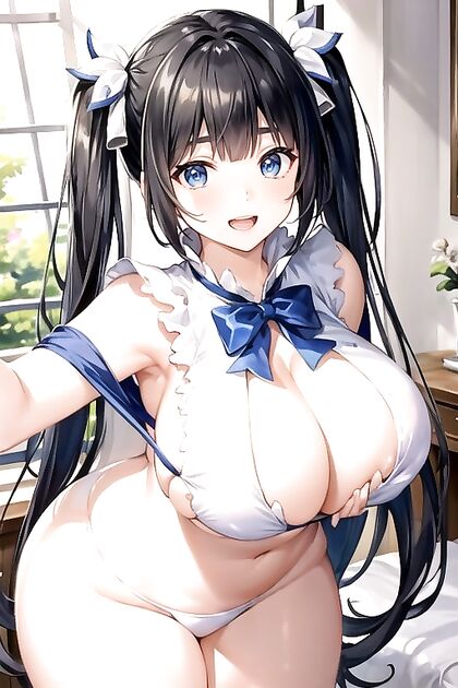 Hestia from DanMachi Shows Off Her Massive Breasts in Bikini HentaiErotica
