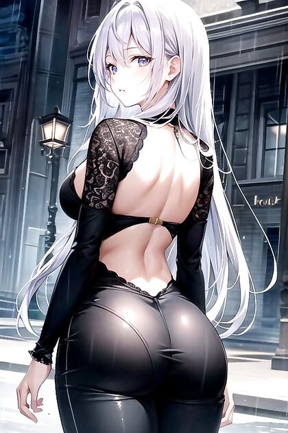 Rear View Bliss During Blue Hour in Seductive Hentai Solo Picture