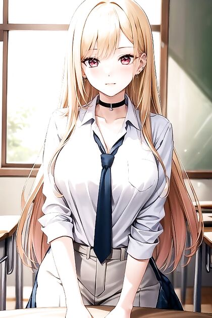 Kitagawa Marin from Sono Bisuke Doulu Wa Koi o Suru Stripped Naked in Hentai AI Picture