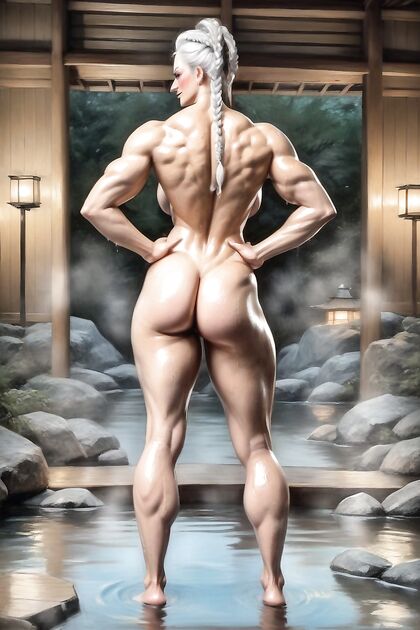 Braided Ponytail Chick in White Hair Fantasy Hentai Picture