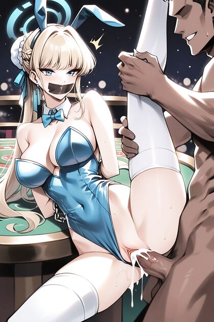 Dark-Haired Man Rips Into Royal Blue Bunny's Costumed Rough Sex Fantasies