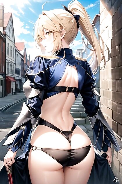 Teen 18+ with Ponytail Wears Sexy Thong in Wild hentai Picture