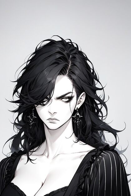 Pale-Skinned Woman with Straight Hair in Seductive Hentai Images