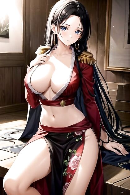 Boa Hancock from One Piece Seduces in Steamy Hentai AI Picture