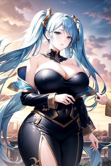 Sona from League of Legends Gets Intimate in aSexy Cityscape Hentai Image