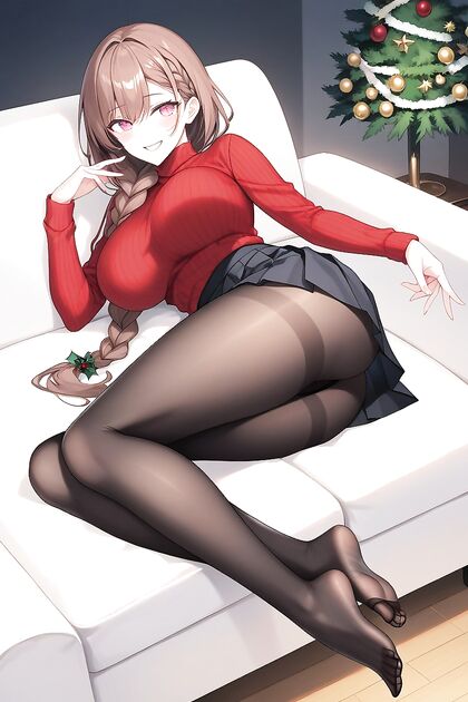 Luscious Legs and Pretty Feet on Display While Laid Out on the Couch Hentai