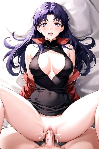 Misato from Evangelion Strips Down for  Hentai Orgasms