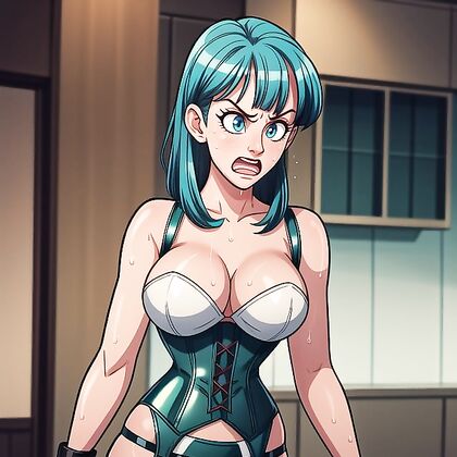 Bulma from Dragon Ball Z in a Garter Belt Getting Sweaty for Horny Hentai Fun