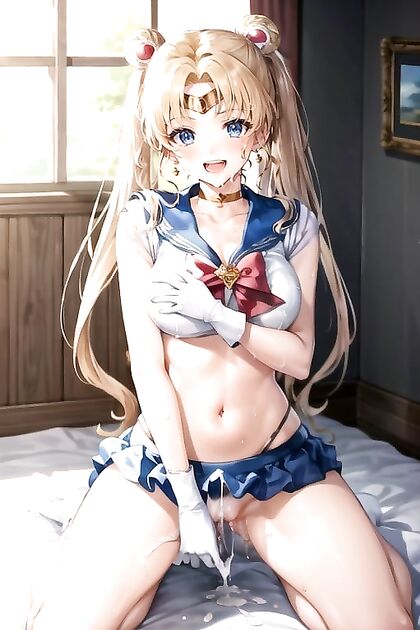 Kneeling in Underpants and Sports Bra for Hot Hentai Picture