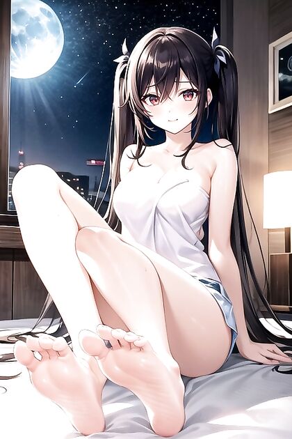 Red-Eyed Beauty Enjoying  Bedroom Picture in High Detail Hentai AIPorn
