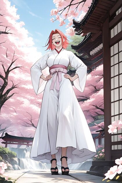 Sakura Haruno from Naruto in Full Body Black Heels for Steamy Hentai Fun