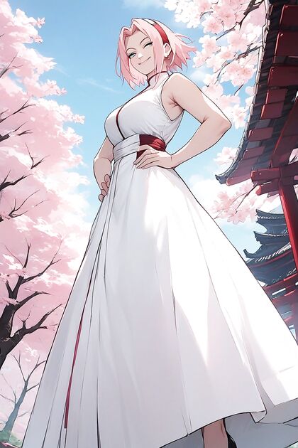 Haruno Sakura Shows Off Her Bottom with a Smug Smile in Hot Hentai Picture