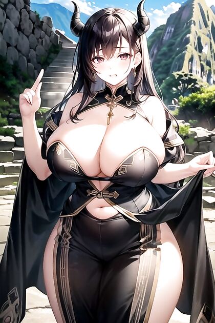 Aztec Warrior with Black Hair Wears Cape for  Hentai Picture