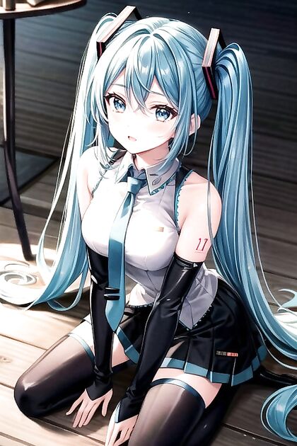 Kneeling Submissive in Detailed Hentai AI Erotica