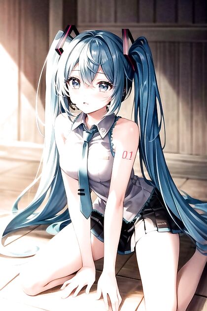 Hatsune Miku Kneels Submissively in Detailed Hentai Ai Porn