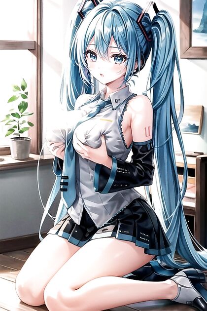 Hatsune Miku Kneels Submissively in Detailed Hentai AIPorn