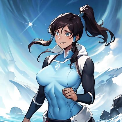 Korra from The Legend of Korra Wears Hoodie with Wonderous Expressions in Hentai Picture