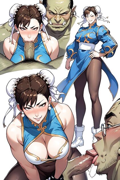 Chun Li in Japanese Black Pantyhose for Steamy Hentai Picture