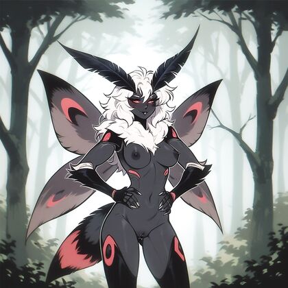 Horny Hentai Fantasy with Black Tongue and Sexy Shoulder Tufts