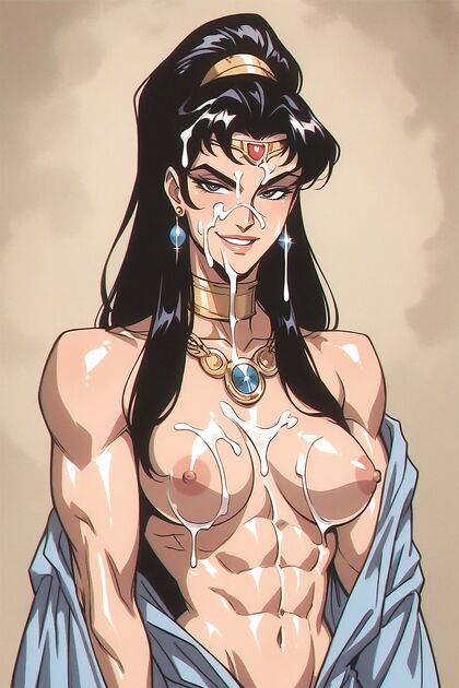 Oiled-Up Muscles Explode in  Hentai Cumshots