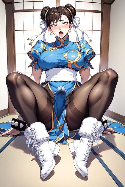 Big-Assed Futanari in White Boxing Boots Takes On Hentai Desires