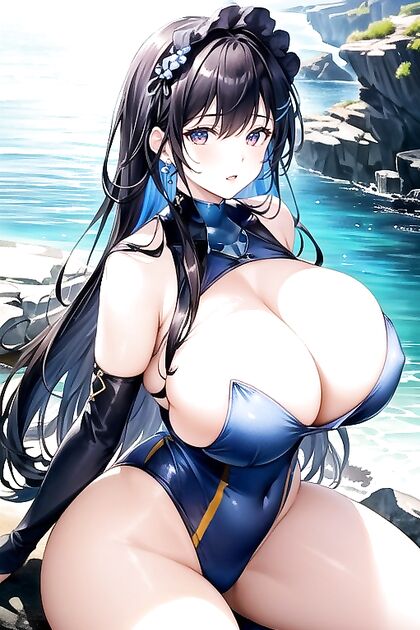 Ramo from Dave the Diver Shows off Massive Breasts in Seductive Hentai Image