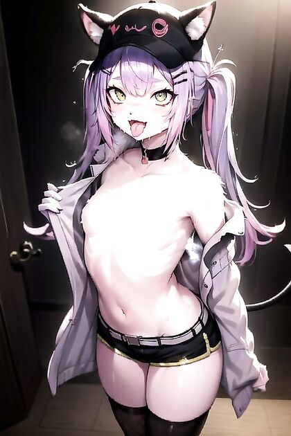 Tokoyami Towa Gets Sweaty and Sexy in Exhibitionist Hentai Images