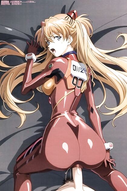 Asuka from Evangelion Gets Wild in 90s Style POV Doggystyle Hentai Picture