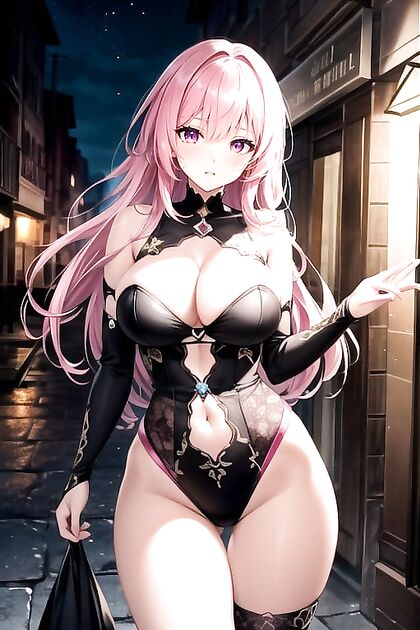 Pink-Haired Dusk Shows Off Her Big Booty in Steamy Hentai Picture