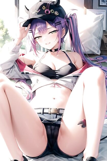 Tokoyami Towa's Legs Raised High in Slingshot Bikini for Steamy Hentai Picture