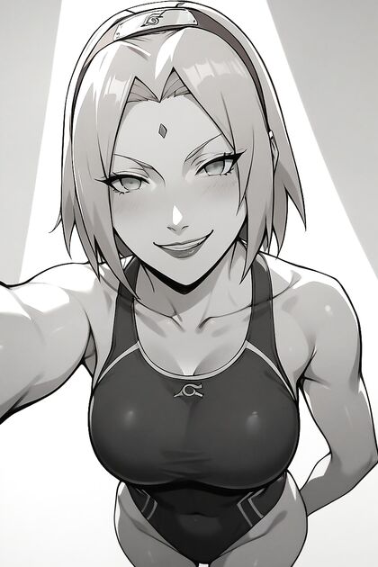 Haruno Sakura in Seductive Swimsuit for Top-Down Hentai Picture