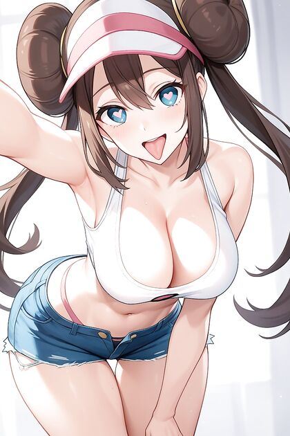 Smiling With Heart Eyes and Perfect Abs in Seductive Hentai Picture