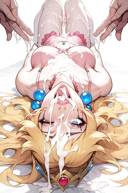 Lying Down on Her Back, Winking Before cumming All Over Her Hair in Hentai Bliss