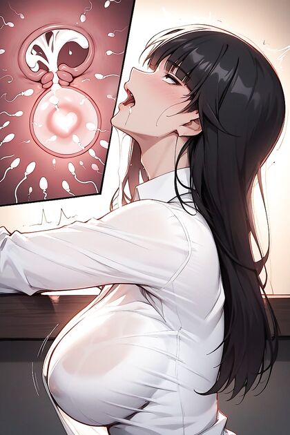 Black-Haired Beauty in Dimly Lit Room Sips Whiskey Before Seductive Hentai Picture