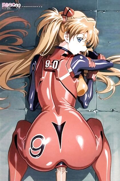 Asuka from Evangelion Strips Down for Retro 90s Hentai Pleasure