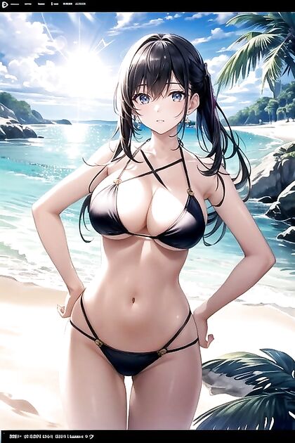 Soft Light Slingshot Bikini Picture in Ultra-Detailed Hentai Porn