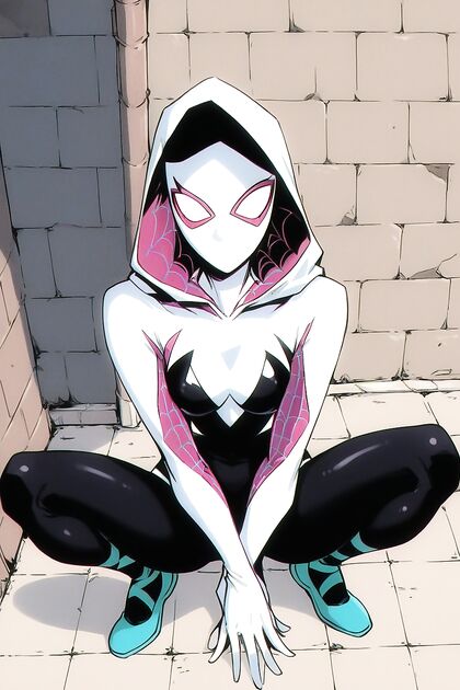 Blue-Eyed Beauty with Large Round Tits Stands for Steamy Hentai Picture