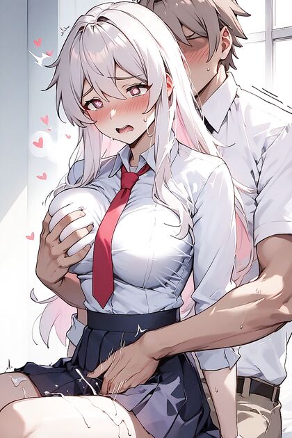 Mahiro Oyama Gets Gropped by Brown-Haired Man in Motion-Filled Hentai Image