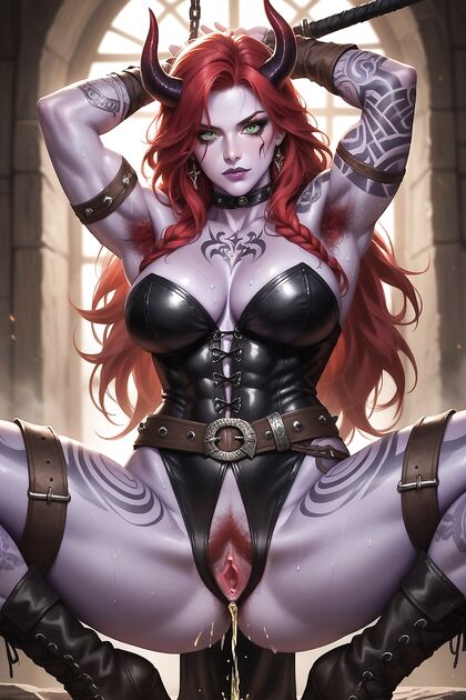 Incredible Detail Red-Haired Devil in Explicit Hentai Picture