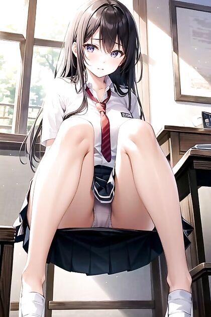 in Uniform Shows Off Her Underwear in Naughty Picture