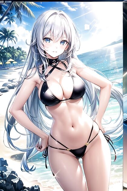 Bust Shots by the Beach Under Soft Light in Seductive Hentai Images