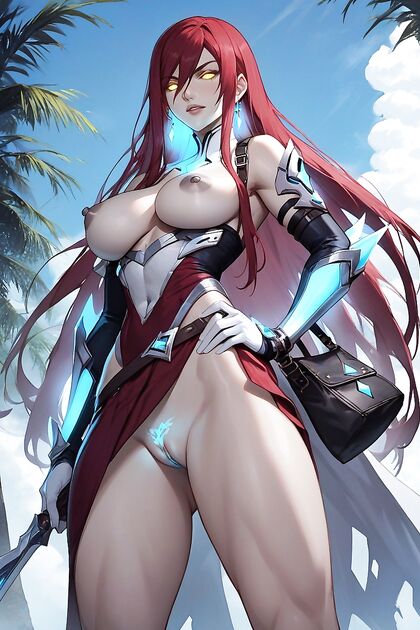 Glowing Body with Long Pigtails and Yellow Eyes in Sensual hentai Picture