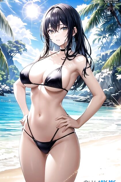 Soft Light Slingshot Bikini Picture in Ultra-Detailed Hentai Porn