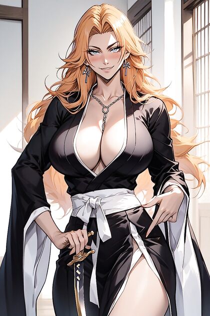Big-Breasted Beauty Stares ly at You in Seductive Standing Position Hentai'Picture