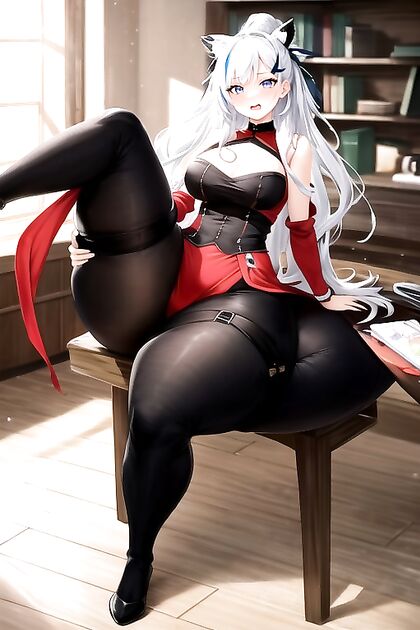 Huge-Assed Beauty in Thigh-High Socks Spreads Her Legs for Steamy Hentai Picture