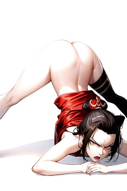 Angry Azula from Avatar Striking Jack O' Lantern Pose in Steamy Hentai Image