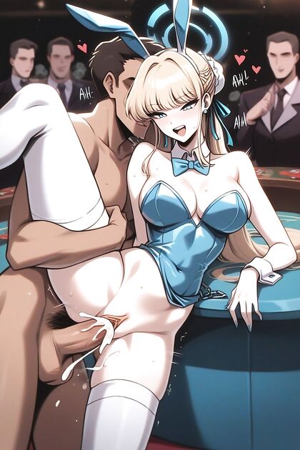 Skinny Girl 18+ with Halo Smiles Wide in naughty Hentai Image